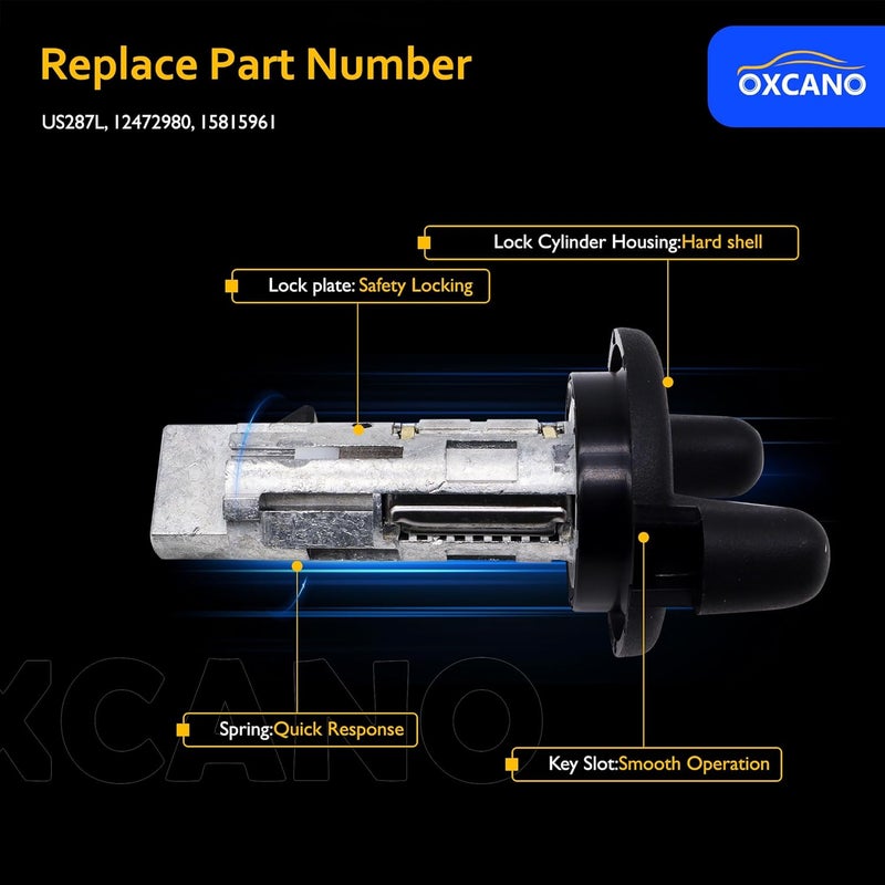 OXCANO US287L Ignition Lock Cylinder Switch Compatible with 1998 1999 2000 2001 2002 2003 Chevy Silverado 1500 2500 3500 Suburban Tahoe Express GMC Sierra Savana Yukon XL 1500 2500 3500 Cadillac Escalade - Image 3
